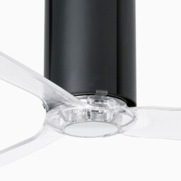 Mini Medium Ceiling Fan Clear, Black Gloss - Optional LED Light Sold Separately - thumbnail 3