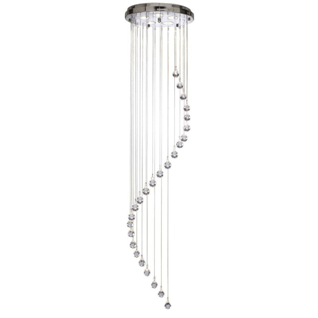 Hallway 5 Light Spiral Cluster Pendant Chrome with Crystals, GU10 - image 1