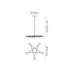 Aire Ceiling Pendant 69cm Round 42W 3000K, 3700lm, Dimmable Silver, Frosted Acrylic, Polished Chrome