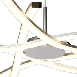 Aire Ceiling Pendant 69cm Round 42W 3000K, 3700lm, Dimmable Silver, Frosted Acrylic, Polished Chrome - thumbnail 3