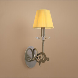 Acanto Wall Lamp 1 Light E14, Antique Brass With Amber Cream Shade - thumbnail 2