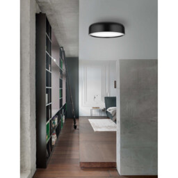 Perleto 2 Light Cylindrical Ceiling Light Black Metal, LED E27 - thumbnail 2