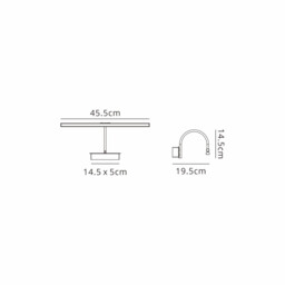 Paracuru 45cm Wall Lamp/Picture Light, 8W, 3000K, 619lm, Sand Black, 3yrs Warranty - thumbnail 3