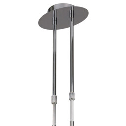 Guss Telescopic GU10 3 Light L1, SGU10 Bar, Polished Chrome, White Acrylic - thumbnail 3