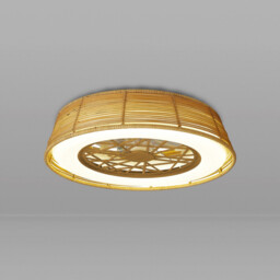Indonesia Mini 55W LED Dimmable Ceiling Light With Built-In 25W DC Reversible Fan, Beige Rattan, 3800lm, 5yrs Warranty - thumbnail 2