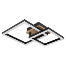 Bard Integrated LED Semi Flush Ceiling Light Matt Black 2x LED 3000K - thumbnail 2