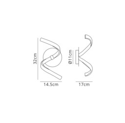 Nur Touch Dimmer Wall Lamp 10W LED 3000K, 850lm, White, Frosted Acrylic - thumbnail 2