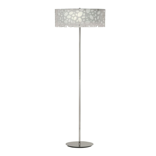 Lupin Floor Lamp 4 Light E27, Gloss White/Polished Chrome - image 1