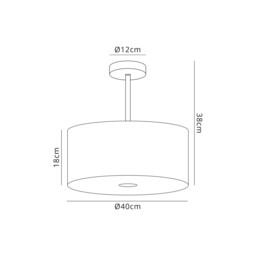 Baymont Polished Chrome E27 Semi Flush Fixture With 40cm x 18cm Silver Leaf Shade - thumbnail 3