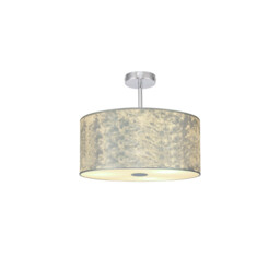 Baymont Polished Chrome E27 Semi Flush Fixture With 40cm x 18cm Silver Leaf Shade - thumbnail 1