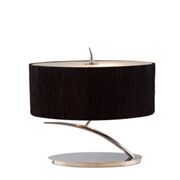 Eve Table Lamp 2 Light E27 Small, Polished Chrome with White Oval Shade - thumbnail 3
