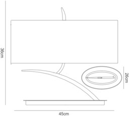 Eve Table Lamp 2 Light E27 Small, Polished Chrome with White Oval Shade - thumbnail 2