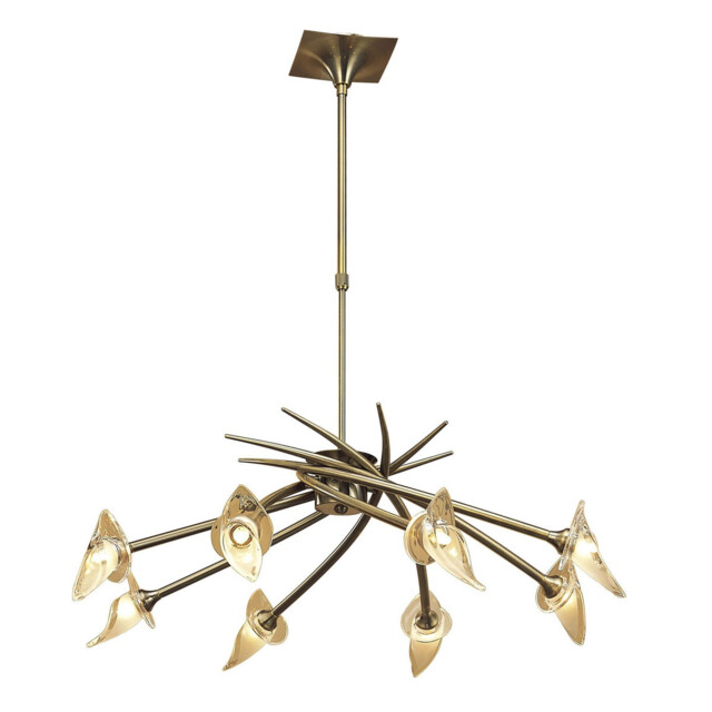 Flavia Telescopic Pendant Round 8 Light G9, Antique Brass - image 1
