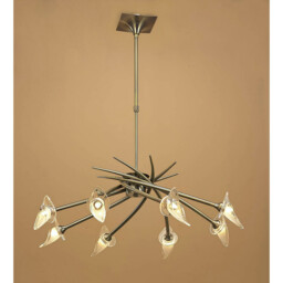 Flavia Telescopic Pendant Round 8 Light G9, Antique Brass - thumbnail 2