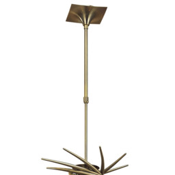 Flavia Telescopic Pendant Round 8 Light G9, Antique Brass - thumbnail 3