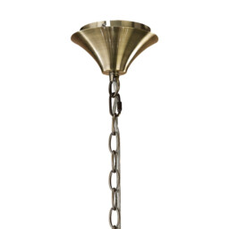 Tiffany Pendant 2 Tier 12+12 Light E14+G9, Antique Brass With White Shades & Clear Crystal - thumbnail 3
