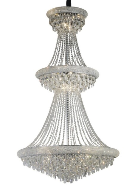 Alexandra Ceiling Pendant Chandelier 3 Tier 29 Light Polished Chrome, Crystal - image 1