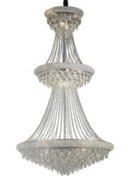Alexandra Ceiling Pendant Chandelier 3 Tier 29 Light Polished Chrome, Crystal - thumbnail 1