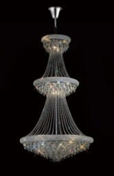 Alexandra Ceiling Pendant Chandelier 3 Tier 29 Light Polished Chrome, Crystal - thumbnail 2