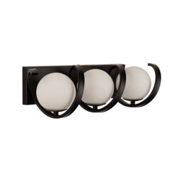 Twister 3 Light Wall Light, Matt Black, Matt Opal Glass - thumbnail 2