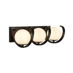 Twister 3 Light Wall Light, Matt Black, Matt Opal Glass