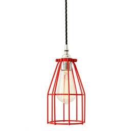 Raze Cage Pendant, Chrome, Red