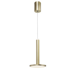 Palencia Integrated LED Pendant Ceiling Light Satin Gold Aluminium LED 11W 414Lm 3000K - thumbnail 1