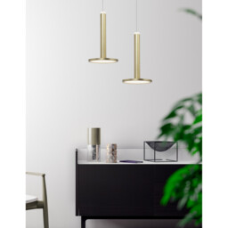 Palencia Integrated LED Pendant Ceiling Light Satin Gold Aluminium LED 11W 414Lm 3000K - thumbnail 2