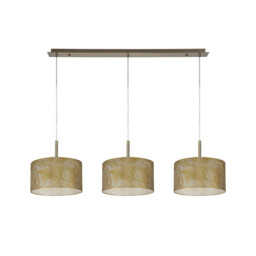Baymont Antique Brass 3 Light E27 Linear Pendant With 30cm x 17cm Gold Leaf Shade 3m - thumbnail 5