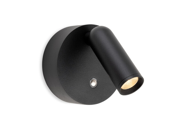 Firstlight Rechargable Spotlight Black 1.8w LED 170lm 3000K USB. Push Button Dimmer.