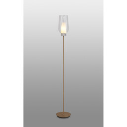 Nora Floor Lamp, 1 Light E27, Gold/White/Clear Glass With Frosted Inner - thumbnail 2