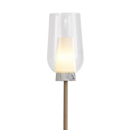 Nora Floor Lamp, 1 Light E27, Gold/White/Clear Glass With Frosted Inner - thumbnail 5