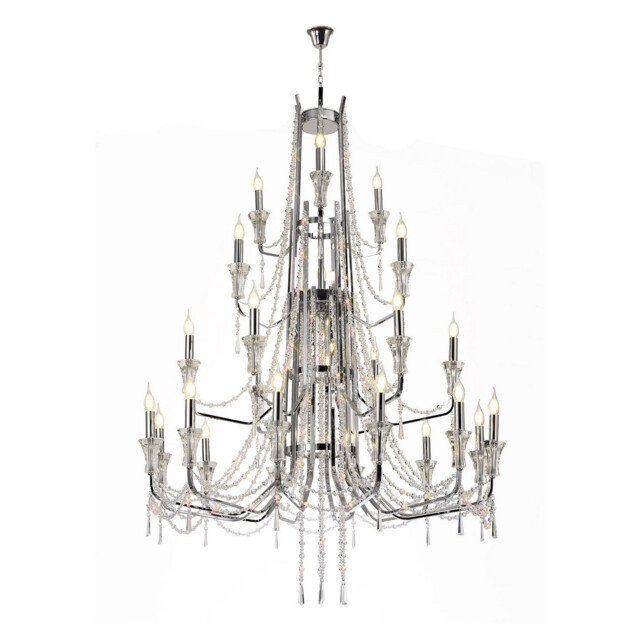 Armand Pendant 12+6+3+3 Light E14 Polished Chrome/Crystal, (ITEM REQUIRES CONSTRUCTION/CONNECTION) Item Weight: 32.5kg - image 1