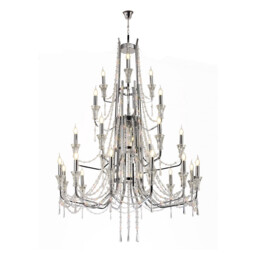 Armand Pendant 12+6+3+3 Light E14 Polished Chrome/Crystal, (ITEM REQUIRES CONSTRUCTION/CONNECTION) Item Weight: 32.5kg - thumbnail 1