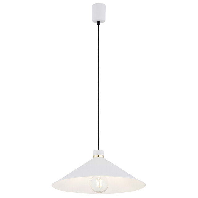 Nashville Dome Pendant Ceiling Light White Structure, Brass Elements - image 1