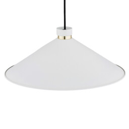 Nashville Dome Pendant Ceiling Light White Structure, Brass Elements - thumbnail 3
