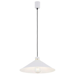 Nashville Dome Pendant Ceiling Light White Structure, Brass Elements - thumbnail 1