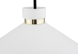 Nashville Dome Pendant Ceiling Light White Structure, Brass Elements - thumbnail 5