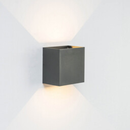 Davos XL Square Wall Lamp, 2x10W LED, 4000K, 1830lm, IP65, Anthracite, 3yrs Warranty - thumbnail 2
