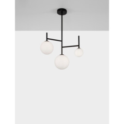 Licato 3 Light Globe Ceiling Light Opal Glass Sandy Black Aluminium LED G9 - thumbnail 5