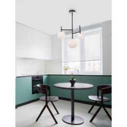 Licato 3 Light Globe Ceiling Light Opal Glass Sandy Black Aluminium LED G9 - thumbnail 2