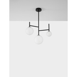 Licato 3 Light Globe Ceiling Light Opal Glass Sandy Black Aluminium LED G9 - thumbnail 3