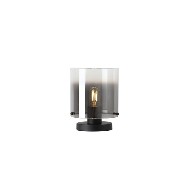Sweden Table Lamp, Matt Black Metal with Smoked Ombre Glass - image 1