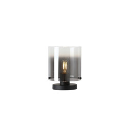 Sweden Table Lamp, Matt Black Metal with Smoked Ombre Glass - thumbnail 1