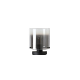 Sweden Table Lamp, Matt Black Metal with Smoked Ombre Glass - thumbnail 2