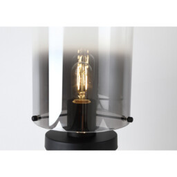 Sweden Table Lamp, Matt Black Metal with Smoked Ombre Glass - thumbnail 3