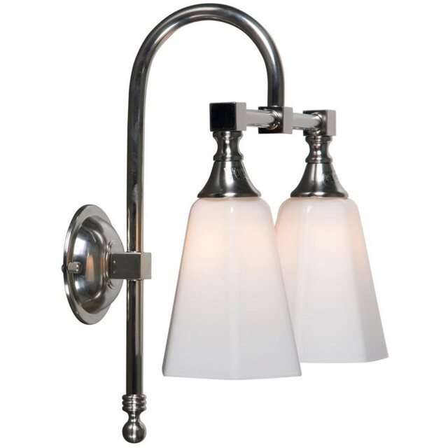 Classic 2 Light Bathroom Wall Light Satin Nickel IP44