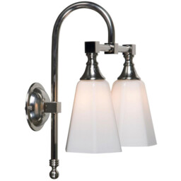 Classic 2 Light Bathroom Wall Light Satin Nickel IP44