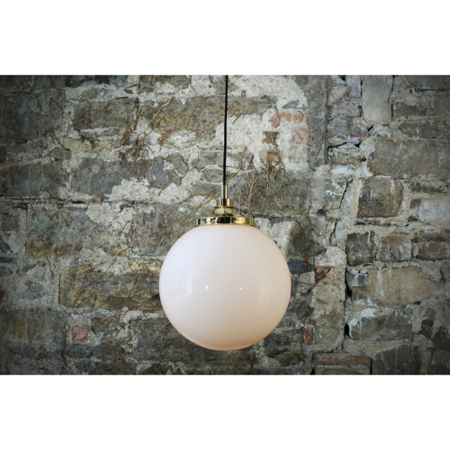 Pelagia Bathroom 35cm Globe Pendant, Polished Brass, IP44 - image 1