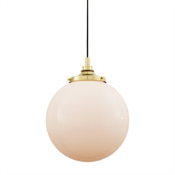 Pelagia Bathroom 35cm Globe Pendant, Polished Brass, IP44 - thumbnail 2